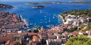 Hvar Town panoramic view in Croatia