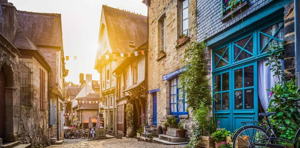 Street in an old village in Normandy