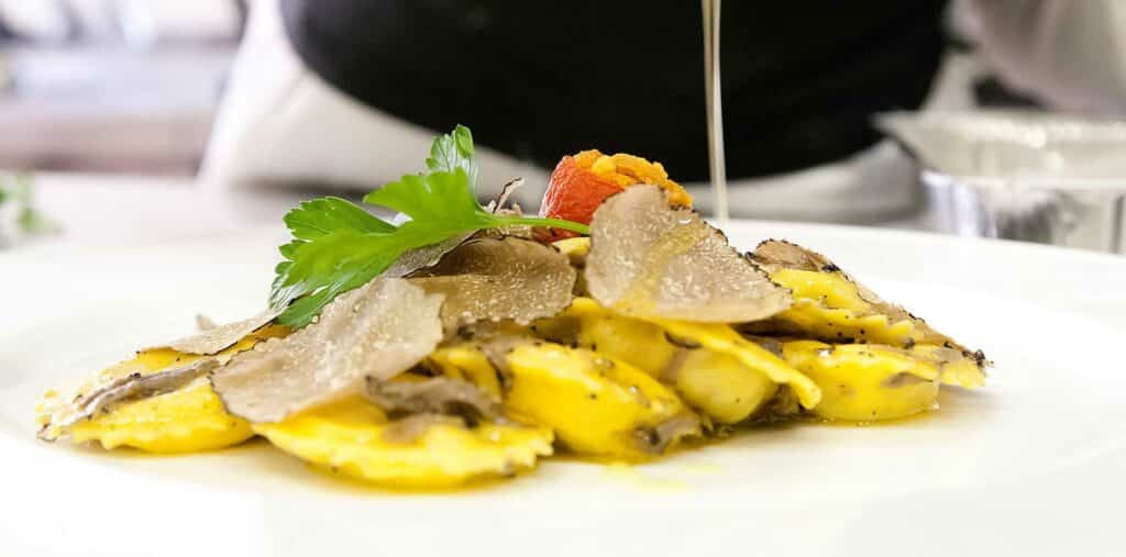 Delicious pasta dish with truffles 