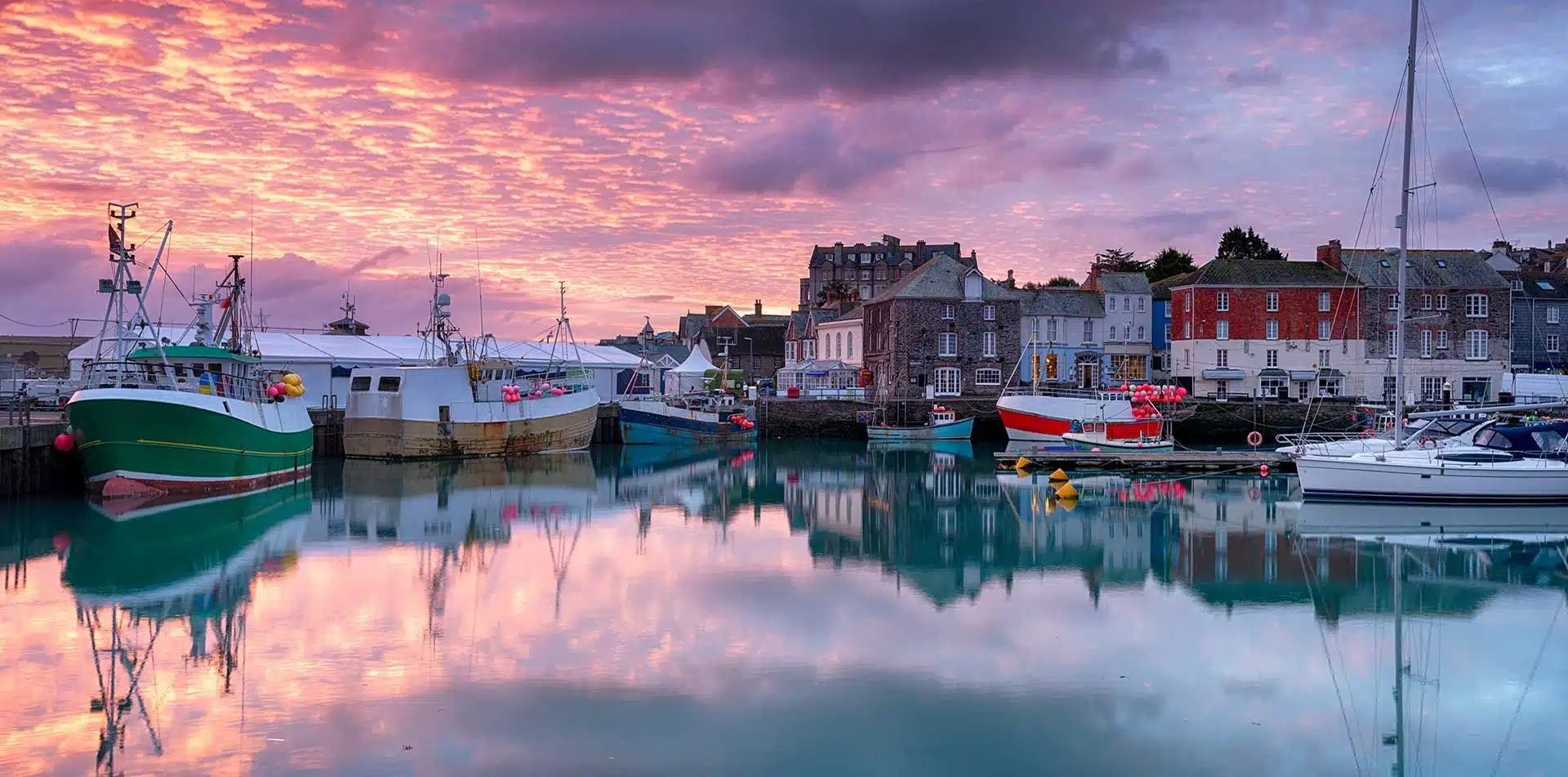 Harbor along Cornwall's Coast in England