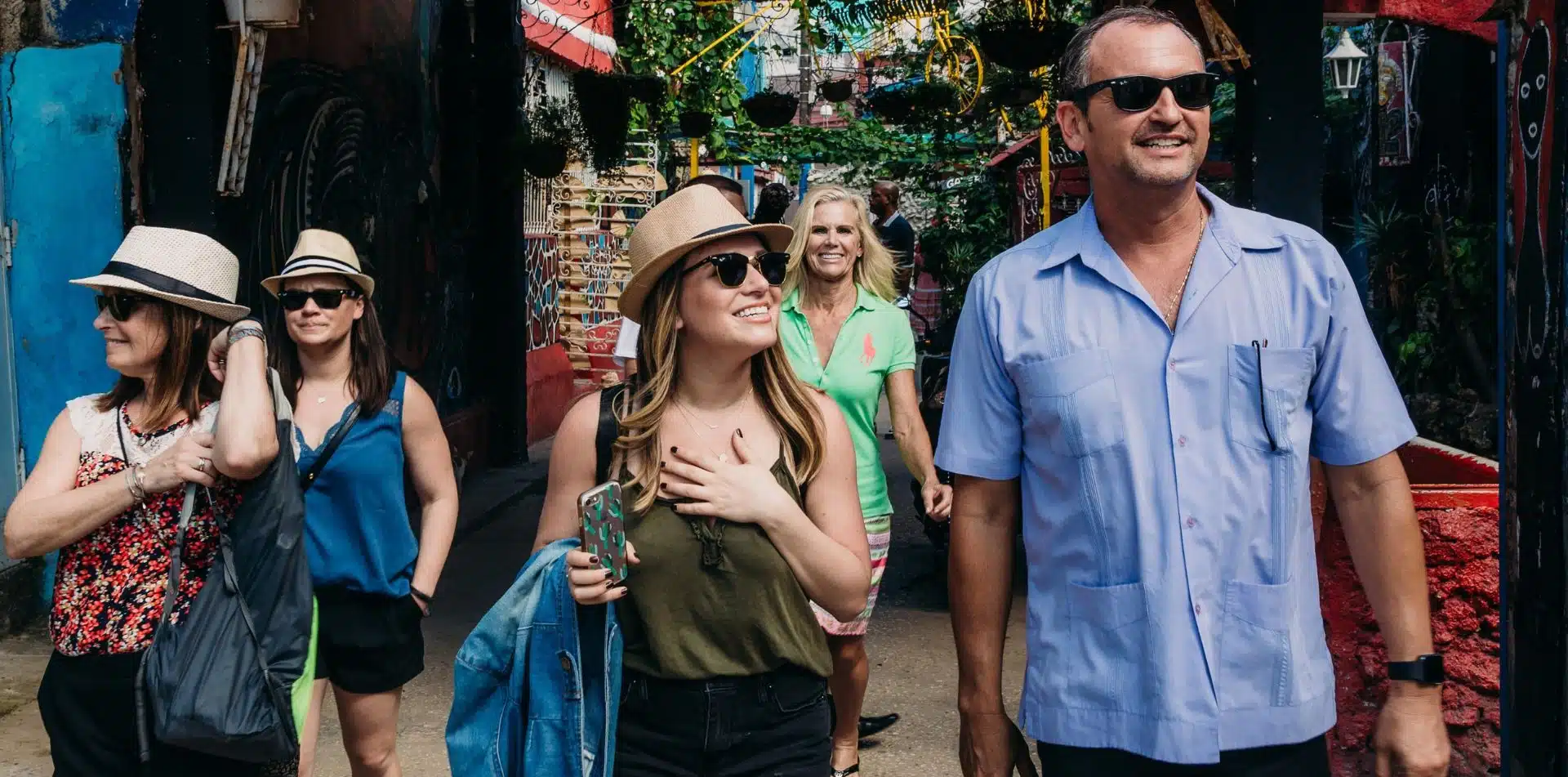 Travelers taking in the sights and sounds of Havana