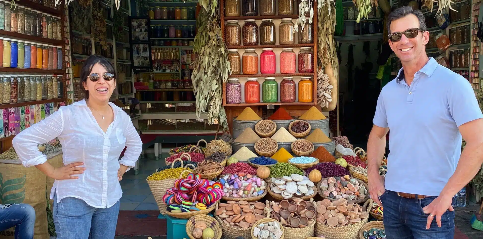 Travelers in the souks (markets) of Morocco