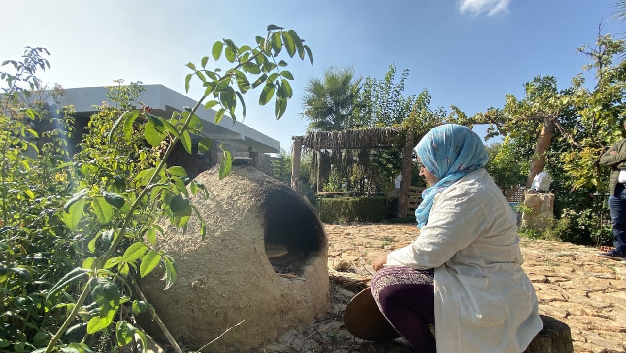 Moroccan woman making bread