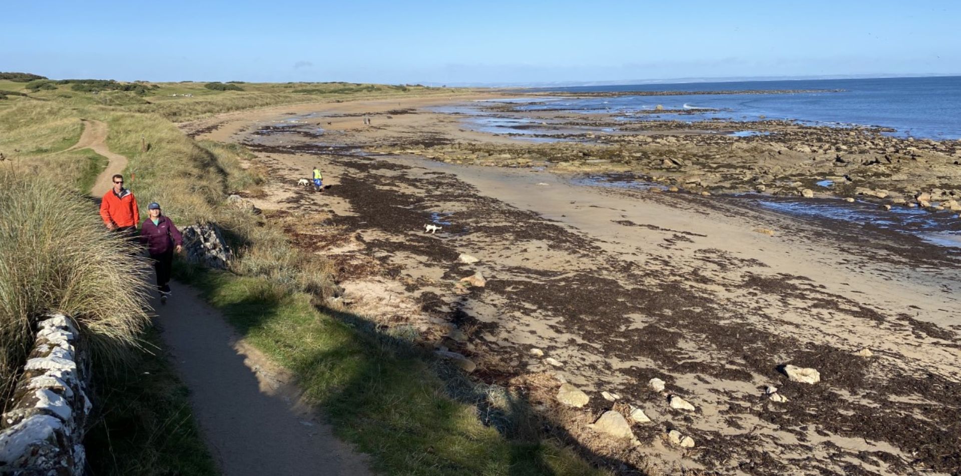 Walking along the Scottish coast