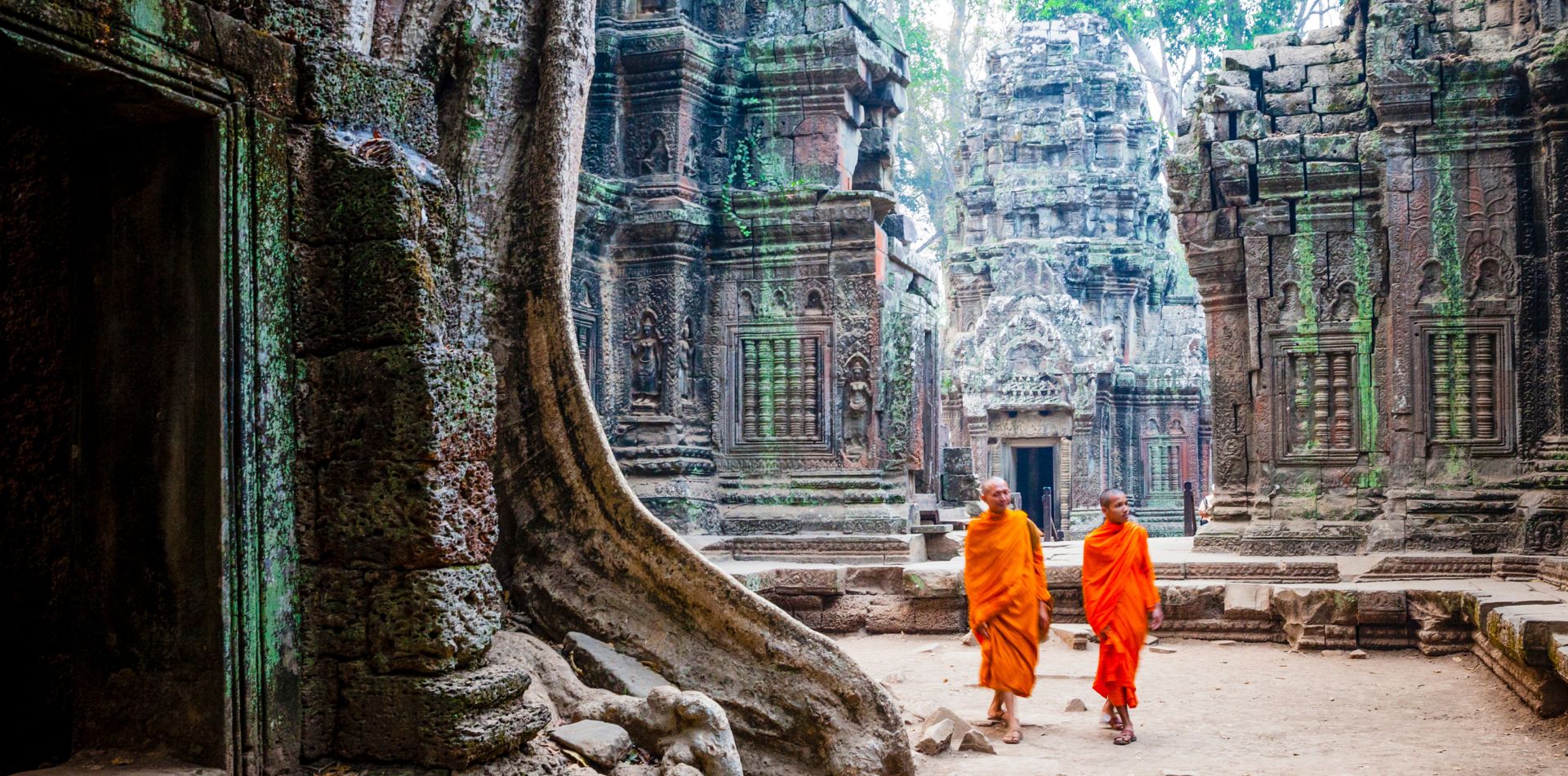 Bhuddhist Monks at Angkor Wat, Cambodia