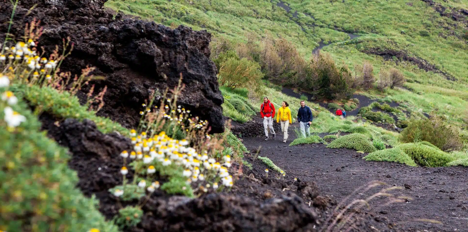 Walking along Mt. Etna in Sicily, Italy