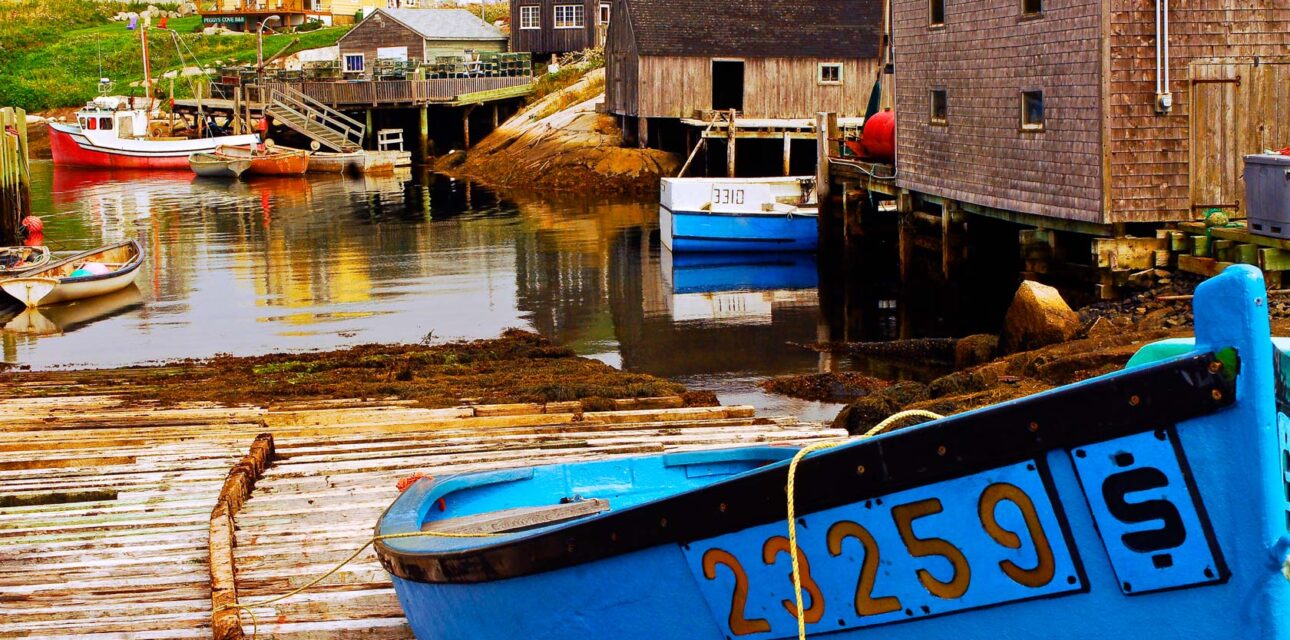 A boat docked in Canada.