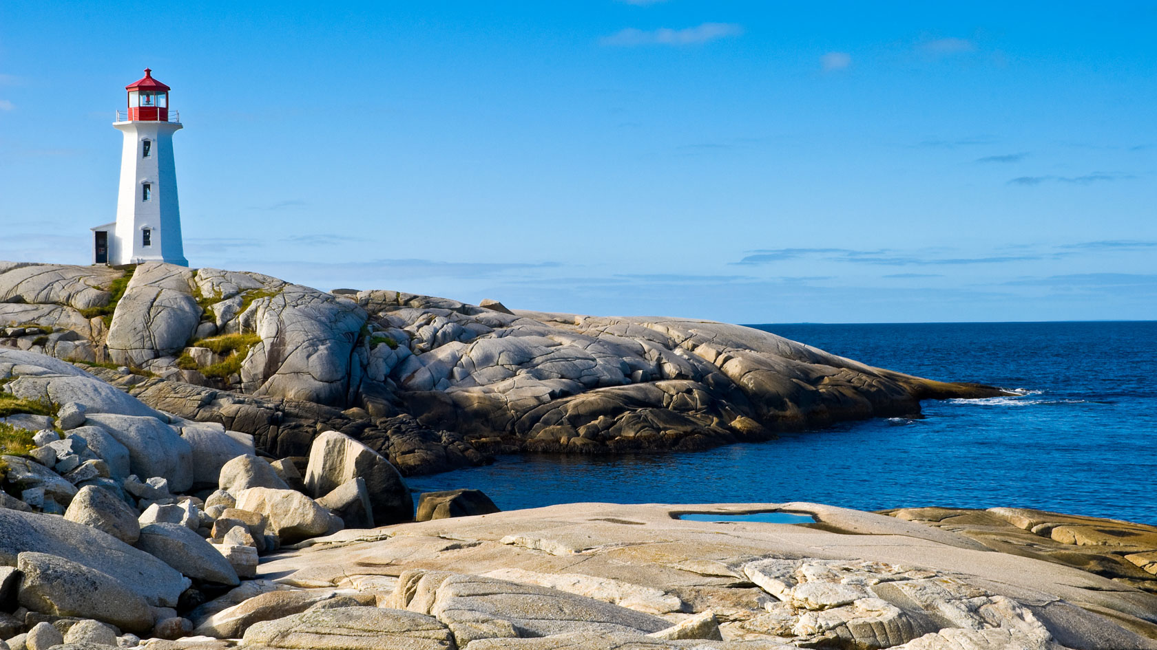 A lighthouse on the coast of Nova Scotia
