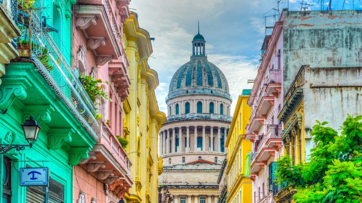 A colorful city in Latin America.