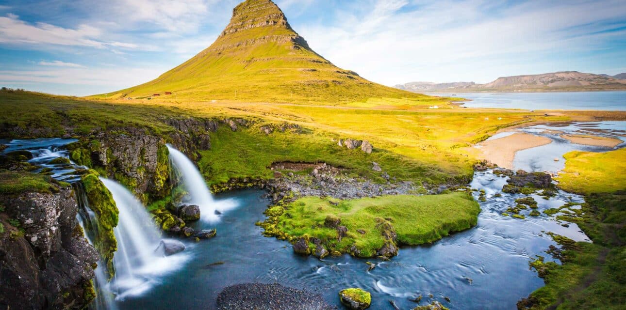 A waterfall in Iceland.