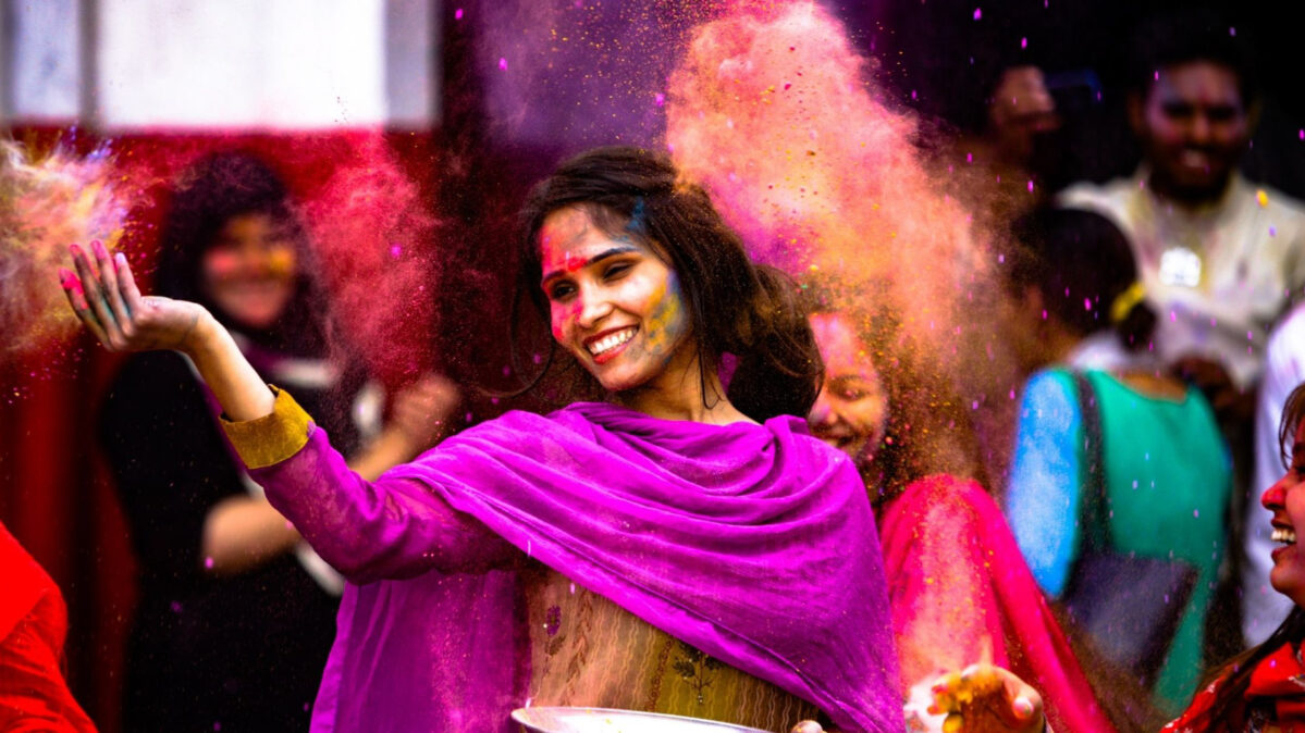 A woman in traditional Indian dress.