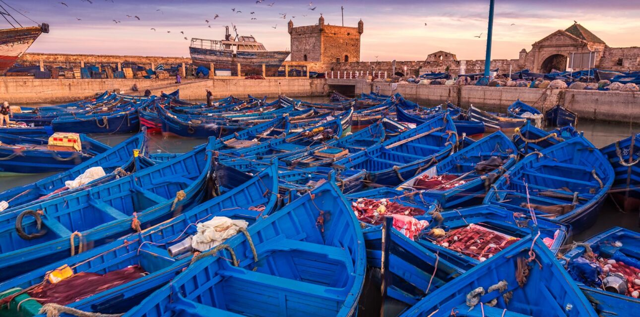 Blue boat in Morocco.