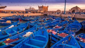 Blue boat in Morocco.