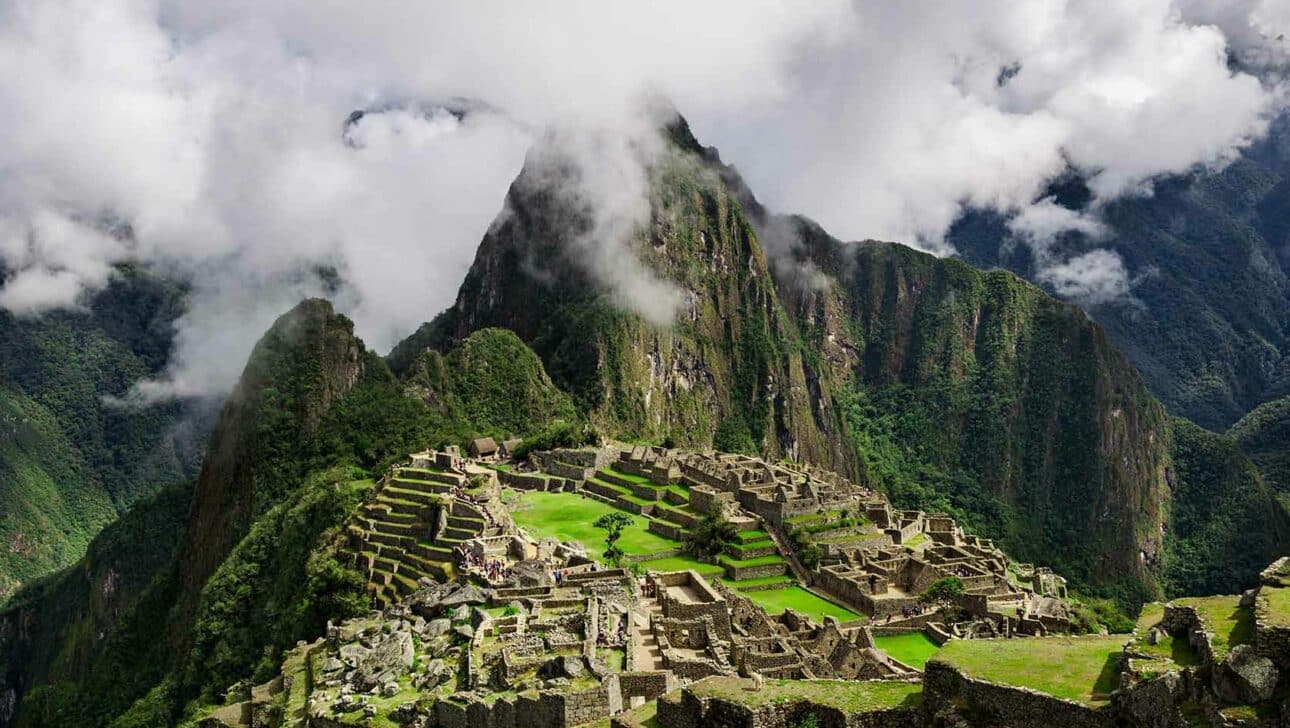 View of Machu Picchu from above the ruins