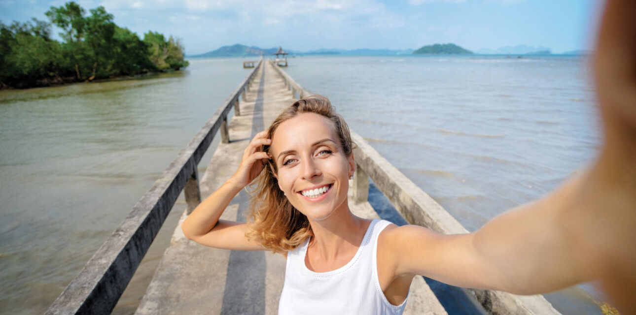 Girl taking a selfie.