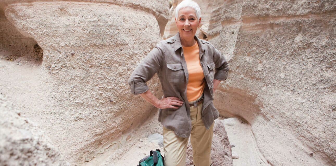 A woman in the grand canyon.