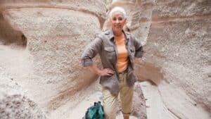 A woman in the grand canyon.
