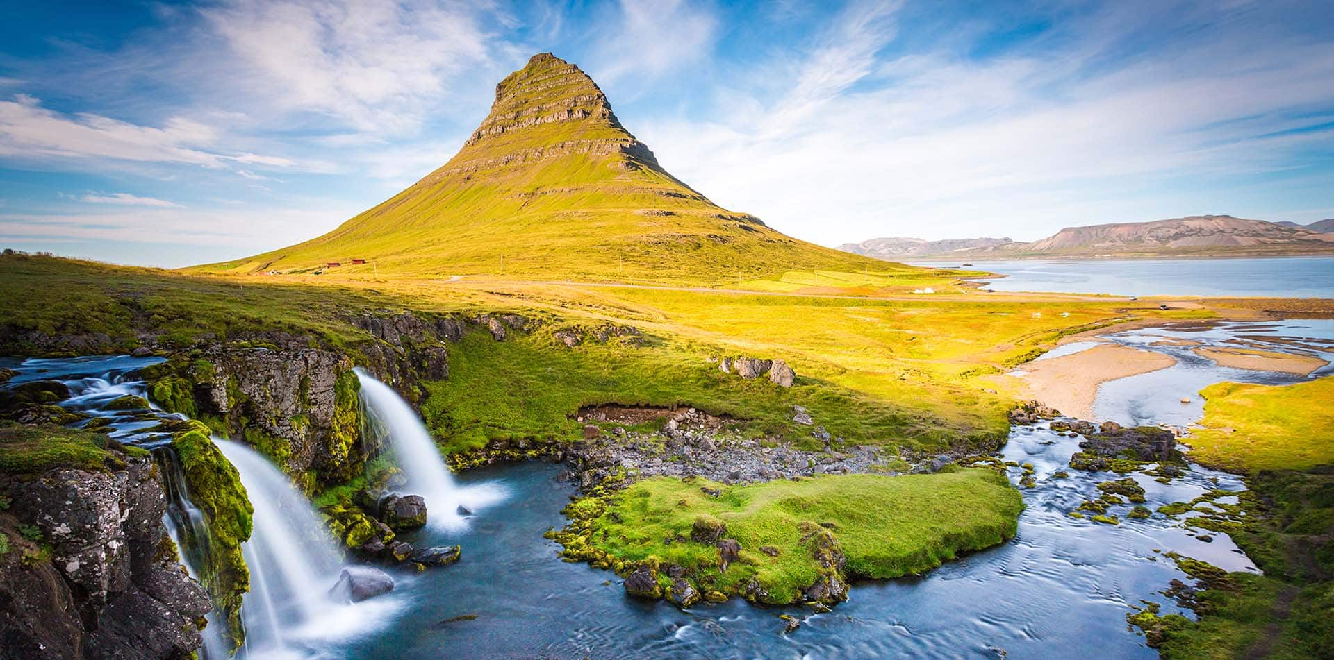 Iceland mountains and spring