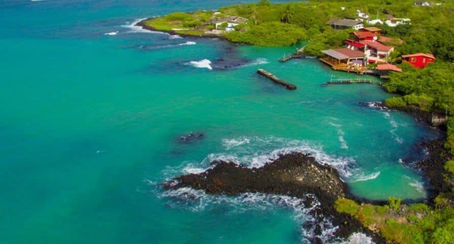 Galapagos Habitat hotel with beautiful ocean water