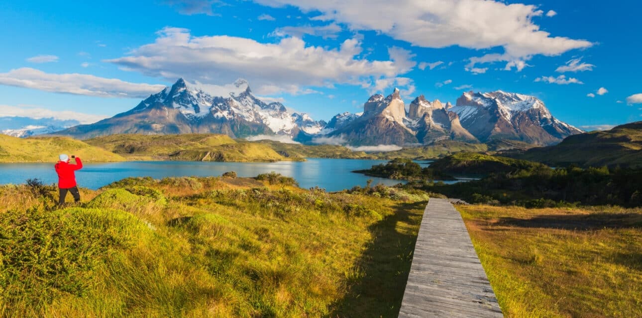 Photographer taking pictures in Chile, Patagonia Walking