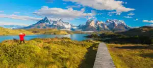 Photographer taking pictures in Chile, Patagonia Walking