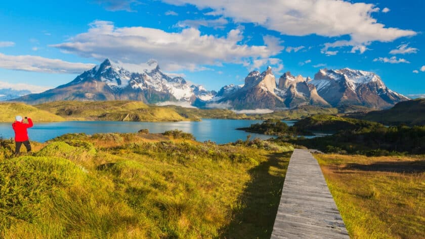 Photographer taking pictures in Chile, Patagonia Walking