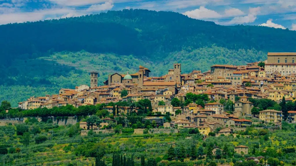 Tuscan hillside town of Cortona Italy 