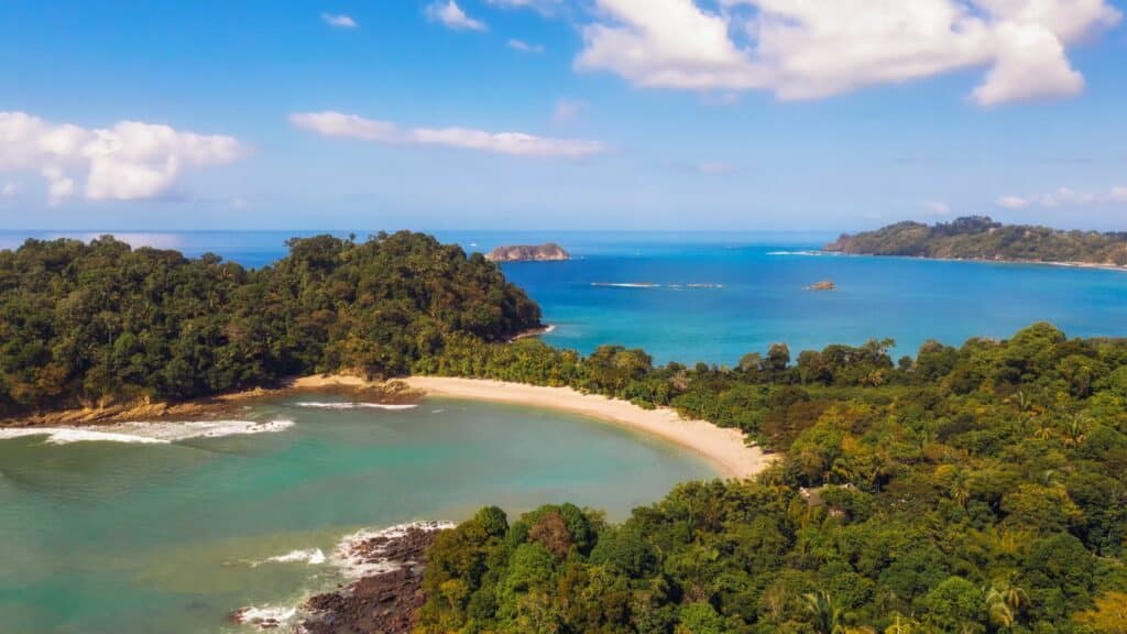 Blue beaches of Manuel Antonio Park in Costa Rica