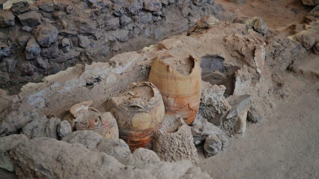 Artifacts from the Akrotiri Archaeological site in Greece