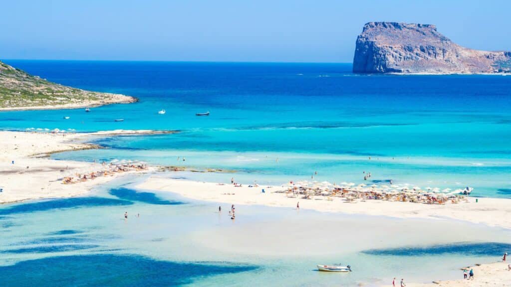 White sand beaches of Crete in Greece