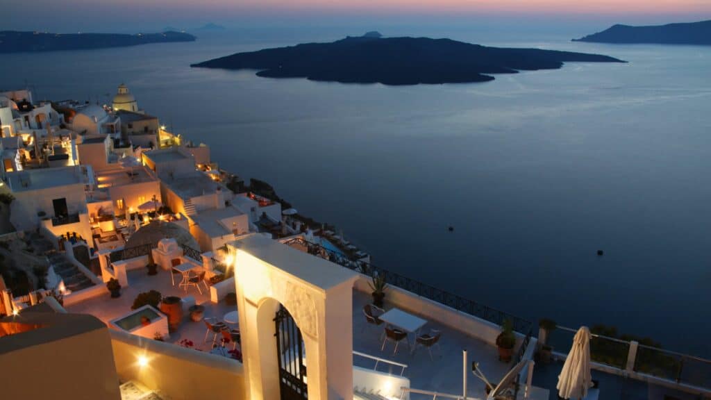 Santorini volcano off the coast of Greece