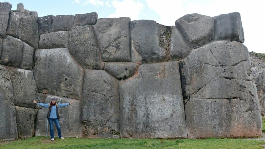 Traveler at the Sacsayhuaman site in Peru