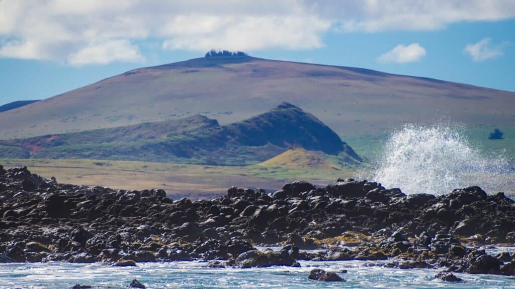 View of Poike Volcano, which erupted 3 million years ago to form Easter Island