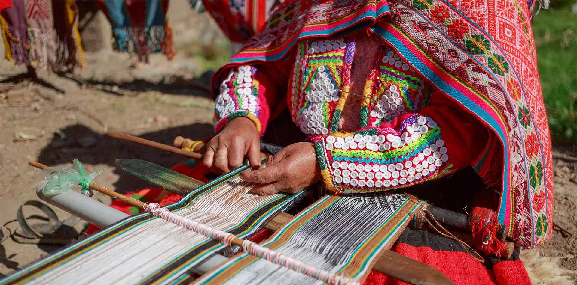 Woman weaving in Peru