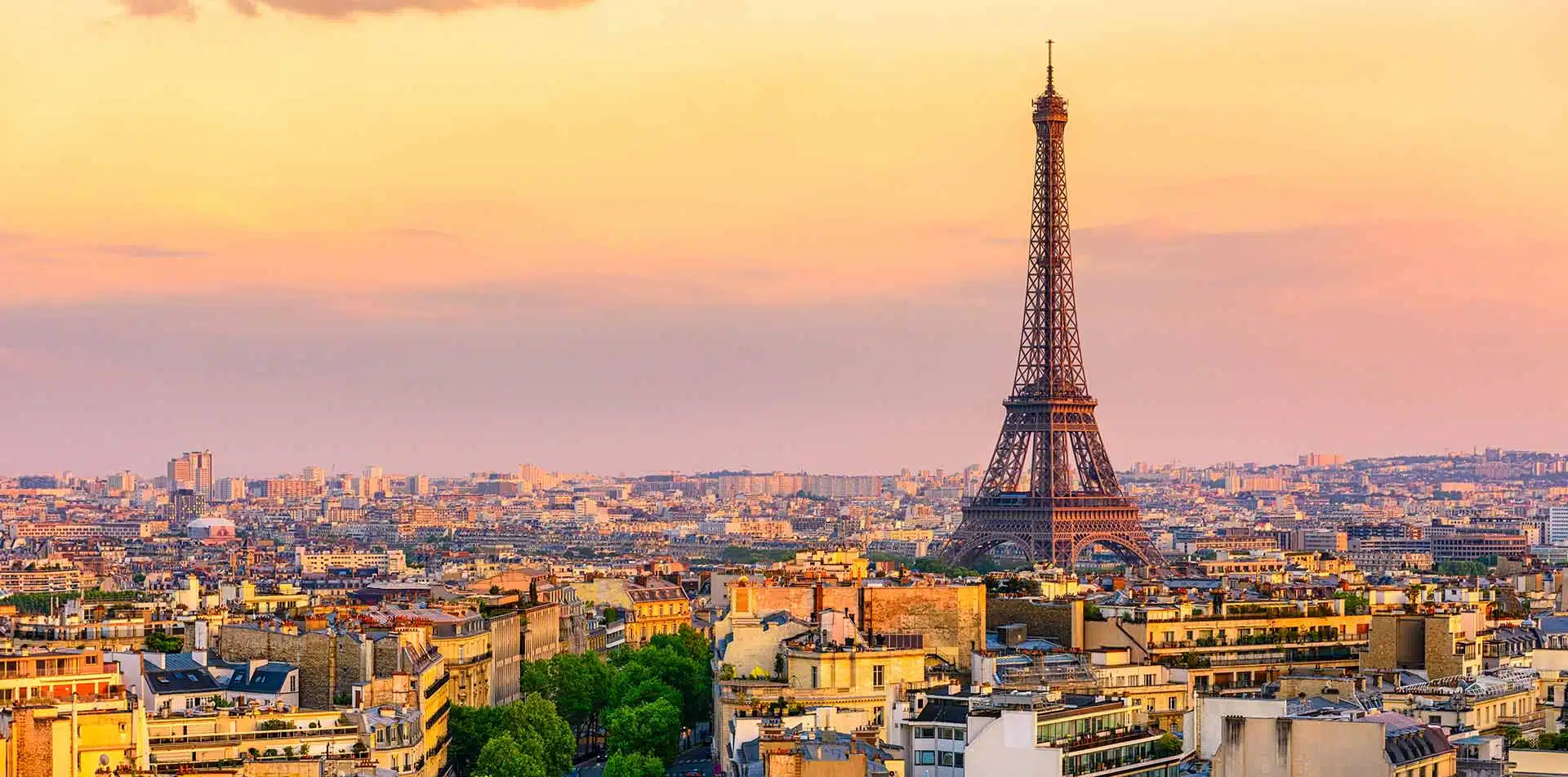 Paris skyline and Eiffel Tower, France