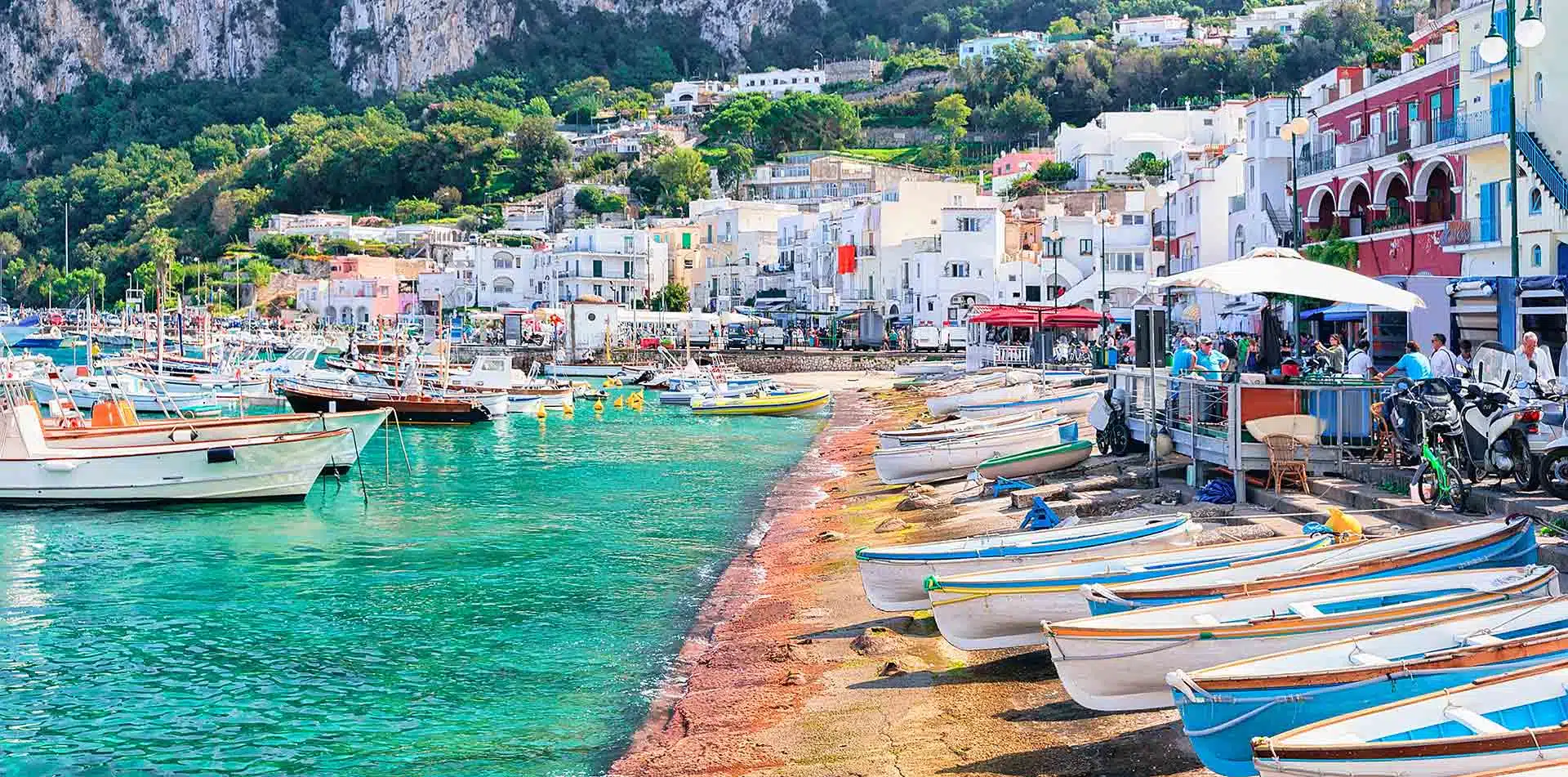 Boats in marina on Capri island