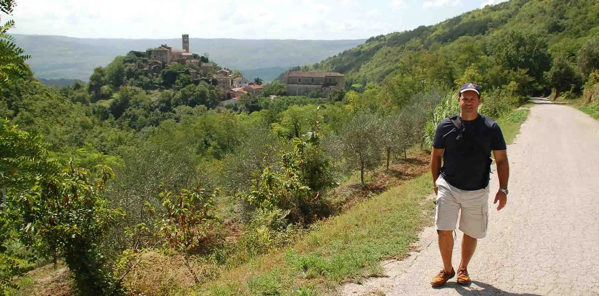 Man Walking on Path in Croatia