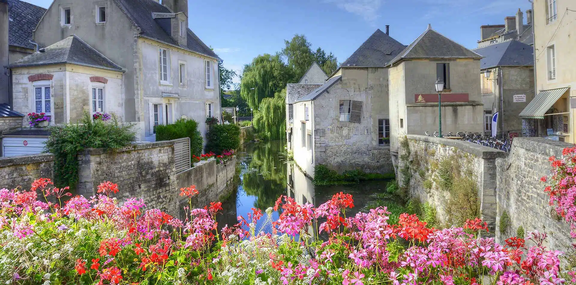 River in a Small Town in France