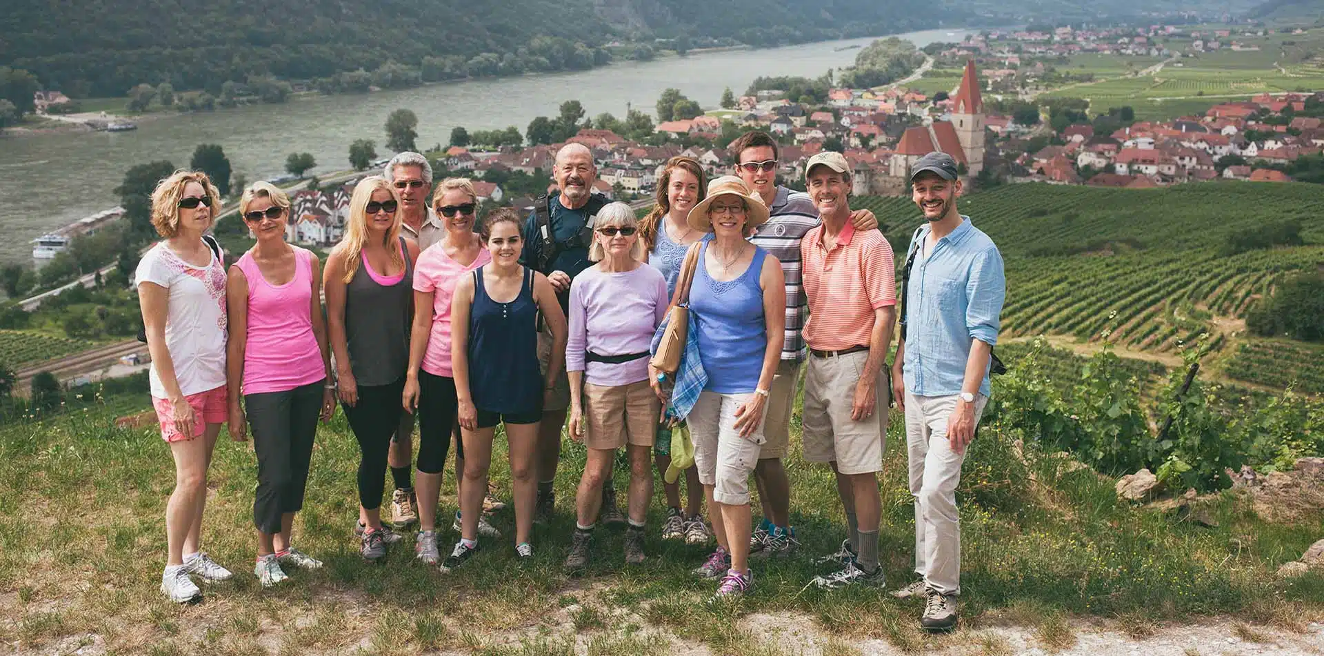 Travelers on a scenic overlook 