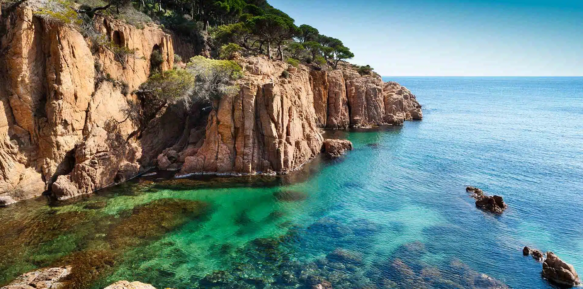 Cliffs on Costa Brava of Spain