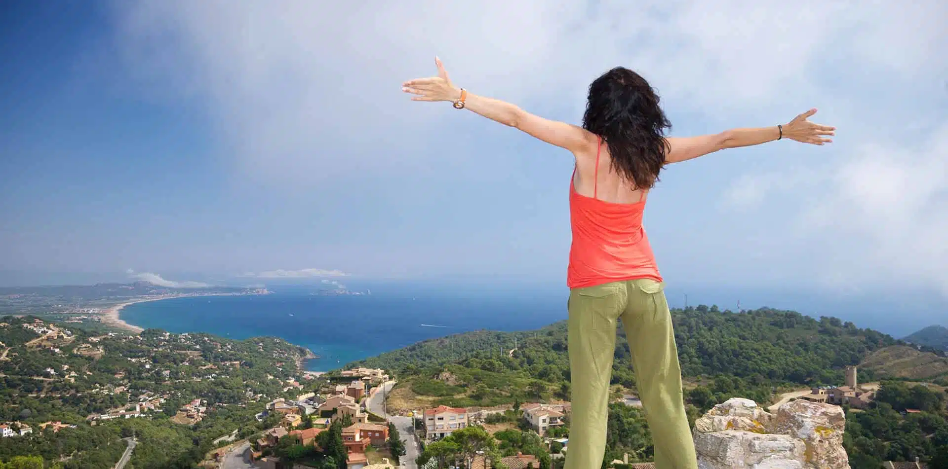 Woman with Outstretched Arms in Spain