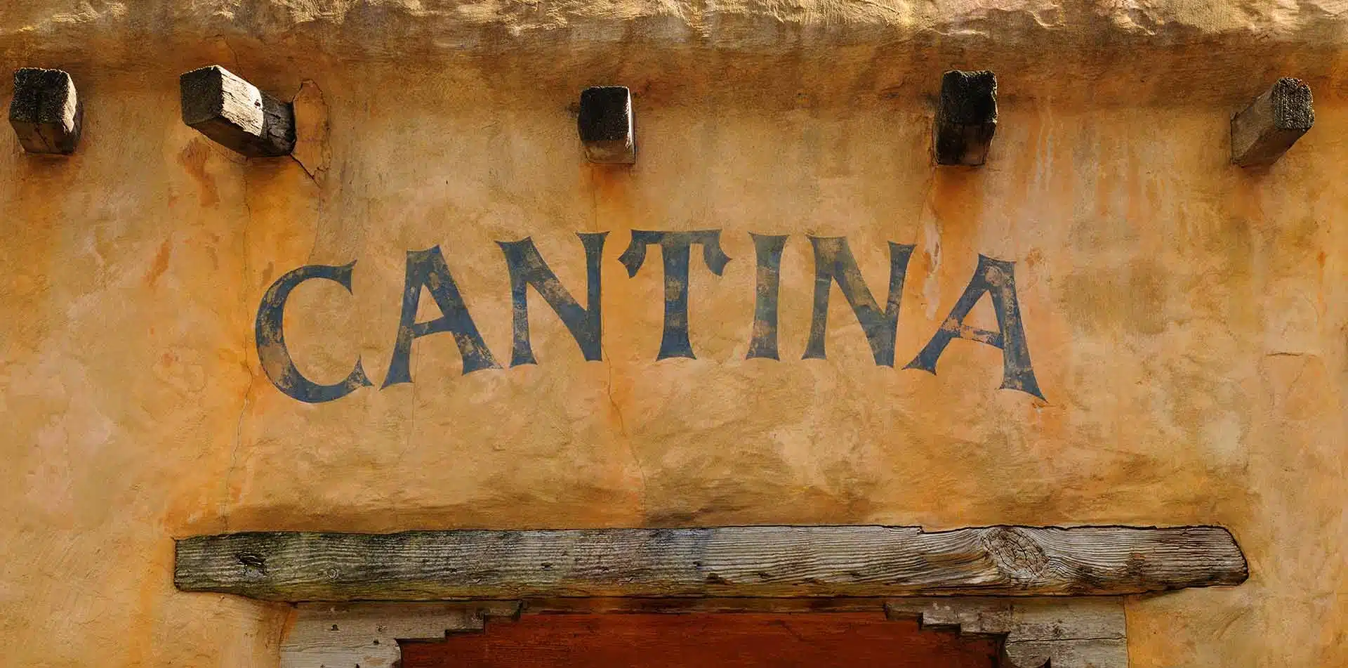 Building that says Cantina, New Mexico