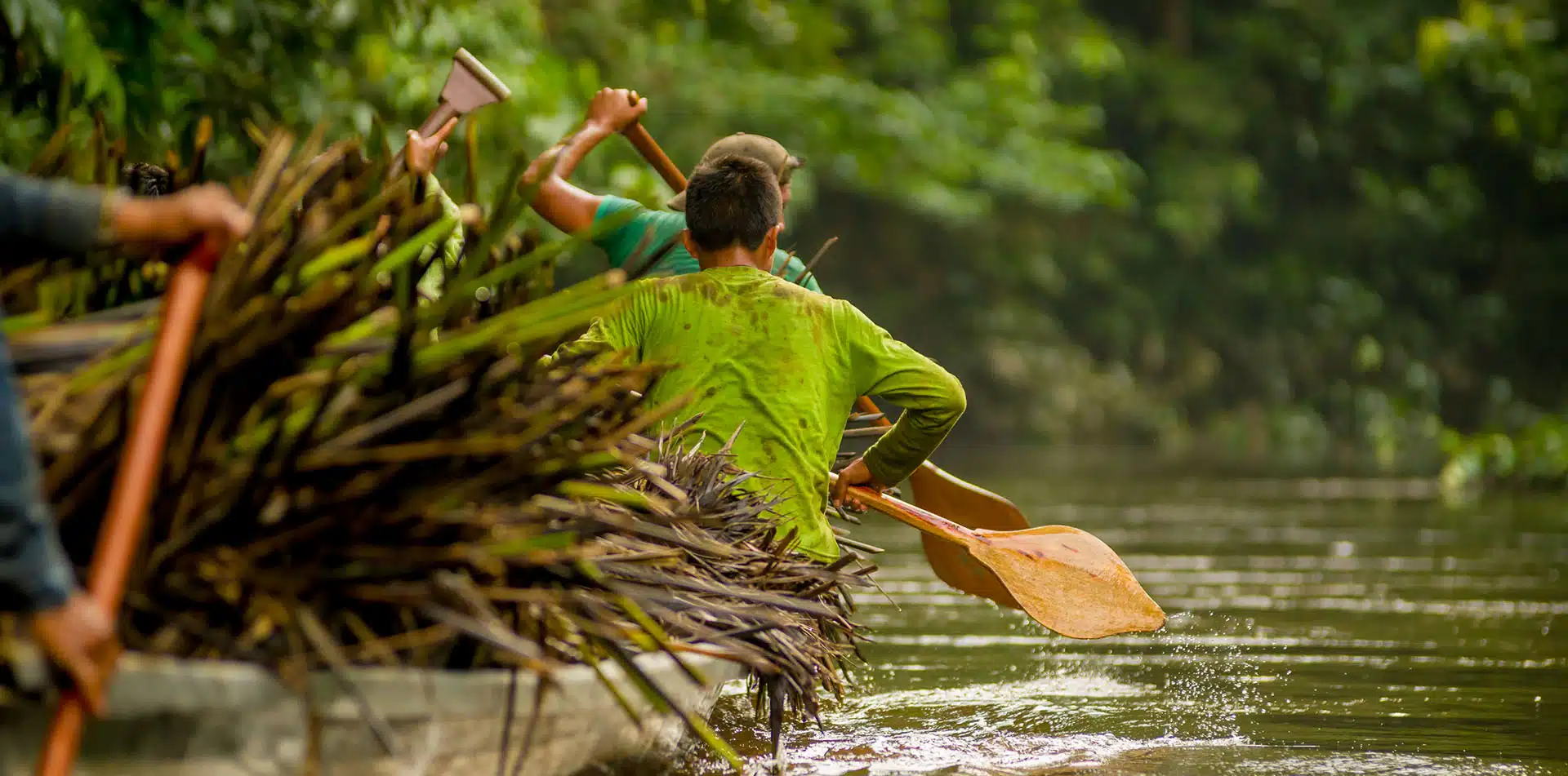 Canoe in Yasuni National Park in Ecuador