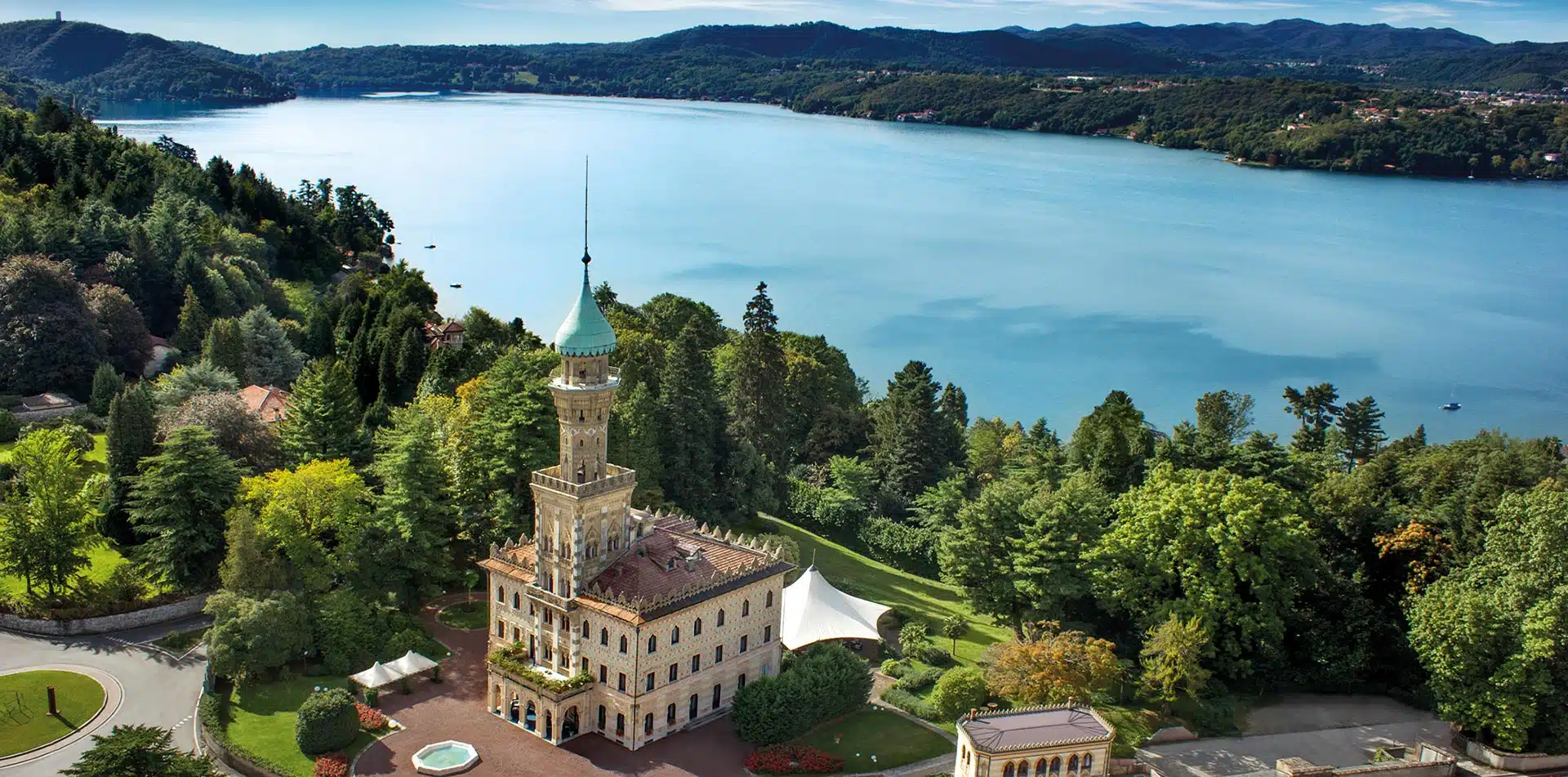 Villa Crespi aerial view