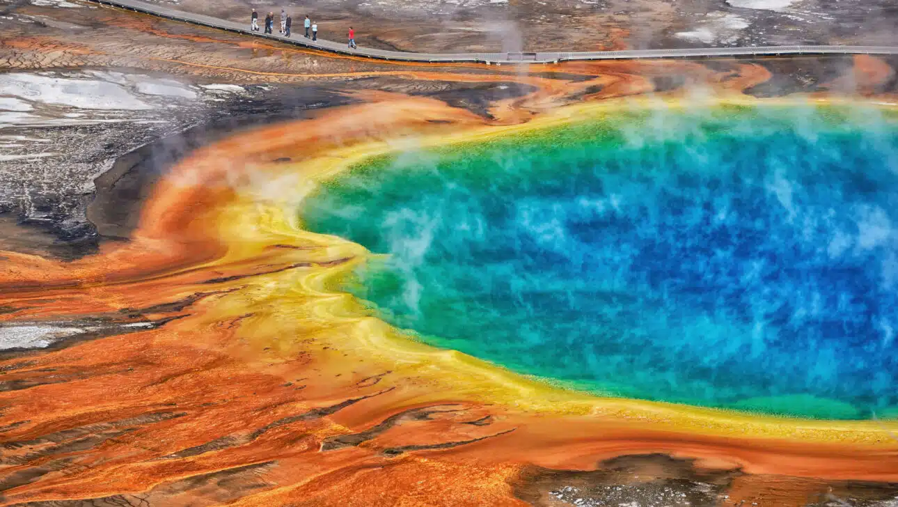 The colorful views of Yellowstone National park