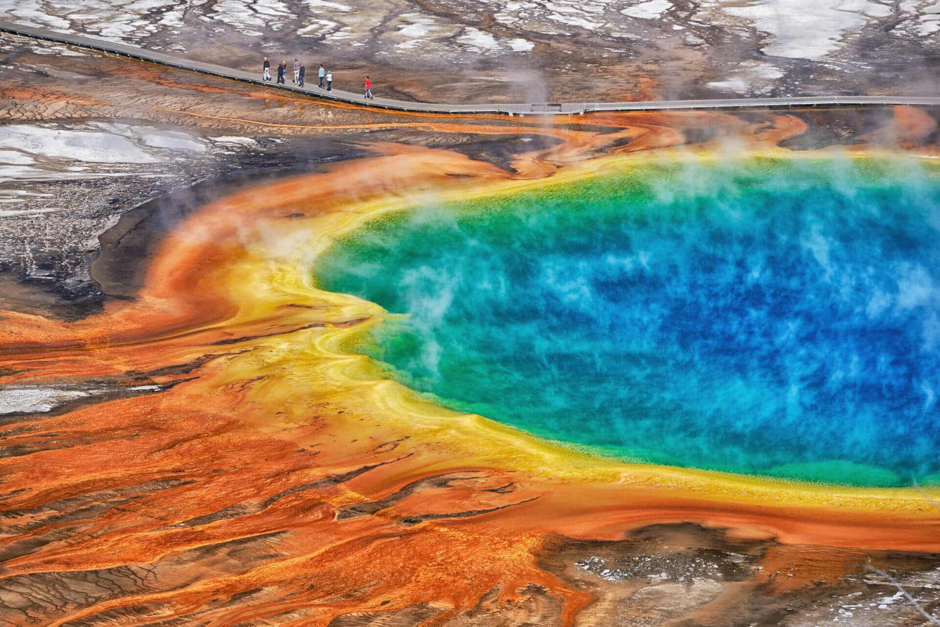 The colorful views of Yellowstone National park