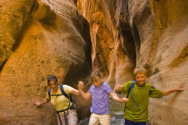 Stroll through the Zion Narrows and wade through the gorge