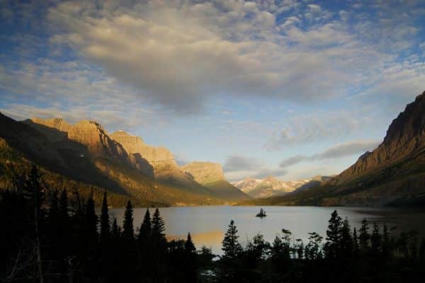 St. Mary Lake at sunset in Glacier National Park, MT