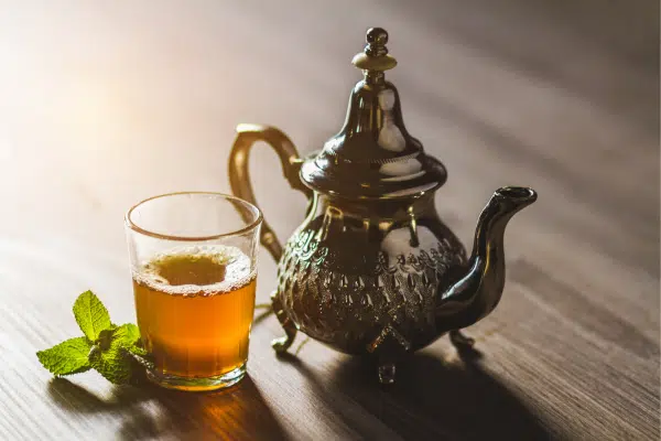 Moroccan tea set in Casablanca, Morocco