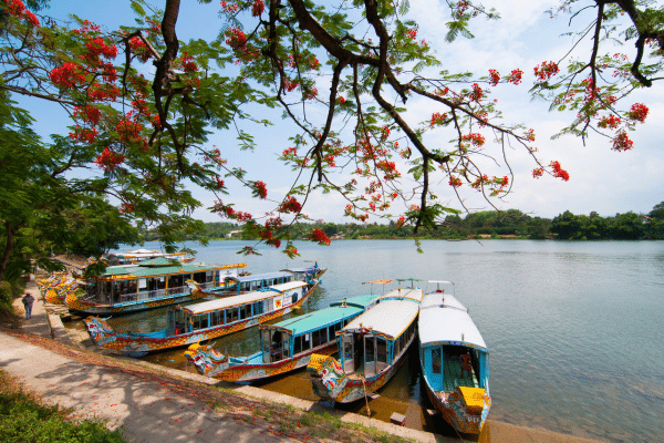 A boat station in Vietnam along the Saigon River